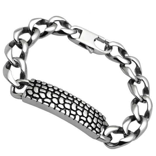 TK566 - High polished (no plating) Stainless Steel Bracelet with No